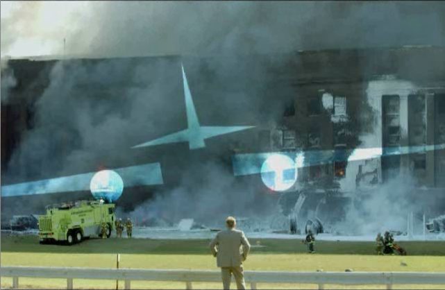 immagine falsa della sagoma del 757 secondo i complottisti