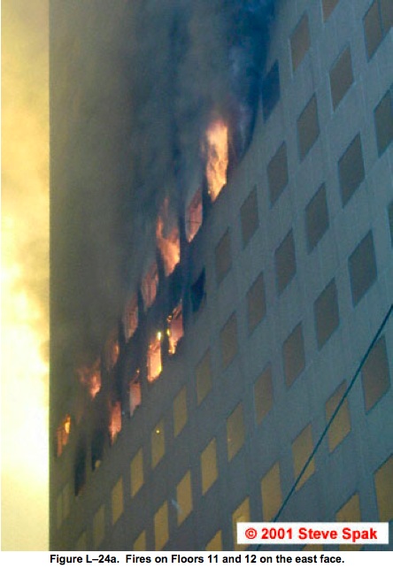 incendi al WTC 7 dopo il crollo del WTC 1