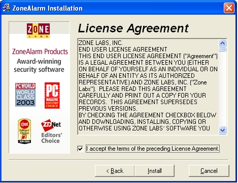 [schermata di licenza]