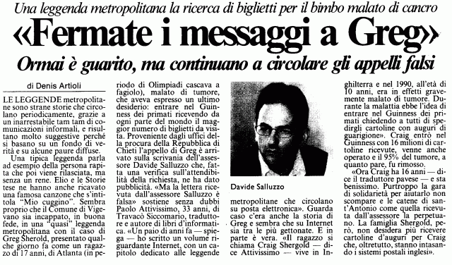 craig provincia smentita