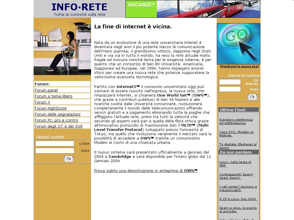 [pagina civetta di "Inforete"]